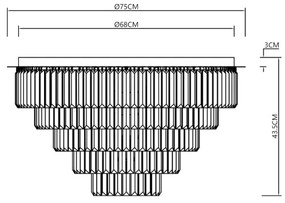 Mennyezeti lámpa MILANO 12xE14/40W/230V arany