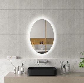 Erga Paola, ovális LED tükör 50x70cm, 1725 lm, 3 fényszín, első és hátsó világítás, ERG-V01-302-5070-00