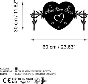 Omnia fém fali dekoráció, 60×30 cm – TR891TNL3499