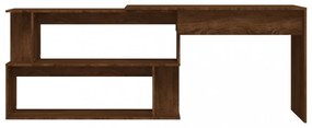 barna tölgyszínű szerelt fa sarokasztal 200 x 50 x 76 cm