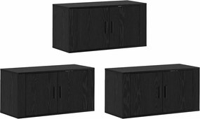 vidaXL Fali TV szekrény szett 3 pcs Fekete tölgy 80 x 34,5 x 40 cm