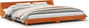 vidaXL viaszbarna tömör fenyőfa ágy matrac nélkül 180 x 200 cm
