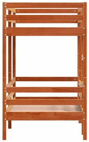 viaszbarna tömör fenyőfa emeletes ágy 90x190 cm