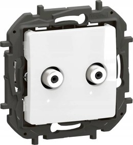 Legrand Niloe Fehér "f" típusú antenna aljzat Sat dupla NILO3 Új Niloe