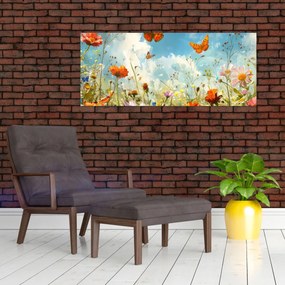 Kép - Pillangók a nyári réten (120x50 cm)