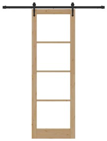 Egyszerű Csúszó Ajtó Barna 78 x 232 cm Fa és fém