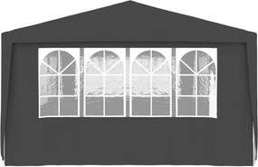 antracitszürke rendezvénysátor oldalfalakkal 4 x 9 m 90 g/m²