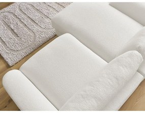 Fehér buklé sarokkanapé (bal oldali-heverő résszel) Leonore – Bobochic Paris