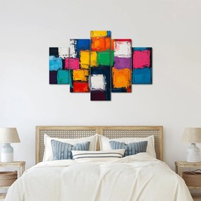 Kép - Színes négyzetek festménye (150x105 cm)