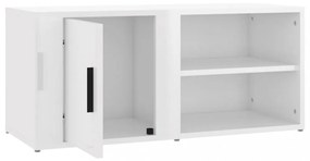 fehér magasfényű szerelt fa TV-szekrény 80x31,5x36 cm