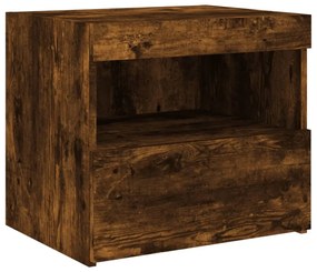 2 db sonoma tölgy éjjeliszekrény LED-fényekkel 50x40x45 cm
