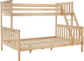 Kinyitható emeleteságy, természetes tűnyalábos fenyő, LUINI