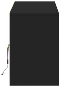 fekete szerelt fa TV-szekrény LED-ekkel 140 x 34 x 50 cm