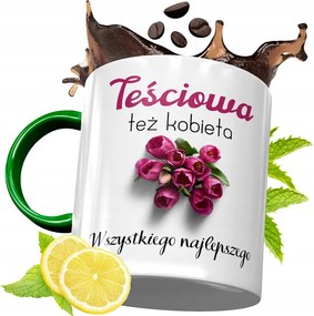 Zöld Bögre Anyósnak Születésnapi Ajándéknak, fényképes nyomattal