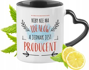 Gyártónak Fekete Bögre Szív Alakú Füllel Ajándék