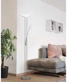 Matt ezüstszínű állólámpa üveg búrával (magasság 180 cm) BAYA – EGLO