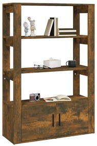 Füstös tölgy színű szerelt fa tálalószekrény 80x30x119,5 cm