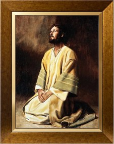 Jézus Krisztus Szakrális Vászonkép Arany Díszkeretben 30X40