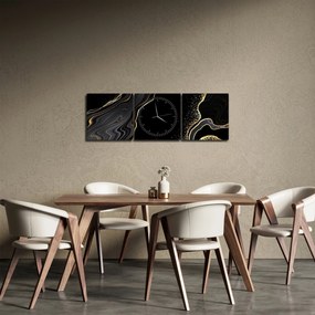 Kép - Fekete és arany márvány (órával) (90x30 cm)