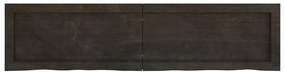 sötétbarna kezelt tömör tölgyfa fali polc 120 x 30 x (2-6) cm