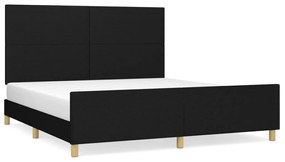 fekete szövet ágykeret matrac nélkül 160 x 200 cm