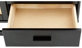 Jolene fekete borovi fenyő komód rattan ajtókkal, szélesség 90 cm - Støraa