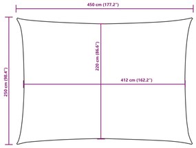 sötétzöld téglalap alakú oxford-szövet napvitorla 2,5 x 4,5 m