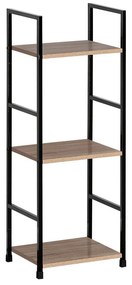 Intenso Home 3 szintes nyitott könyvespolc 29 x 80cm (Aranytölgy) | Univerzális tároló állvány fém lábakkal