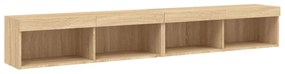 2 db sonoma tölgy színű TV-szekrény LED-ekkel 100x30x30 cm