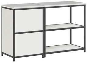 Konyhai Tároló Készlet polcokkal 2 pcs Fehér 150 x 50 x 92 cm