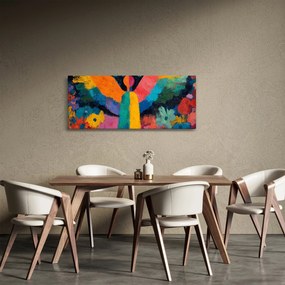 Kép - Absztrakt angyal virágokkal (120x50 cm)