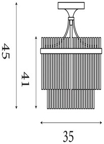 Searchlight 11300-3GO - LARA felületre szerelhető csillár 3xE27/60W/230V