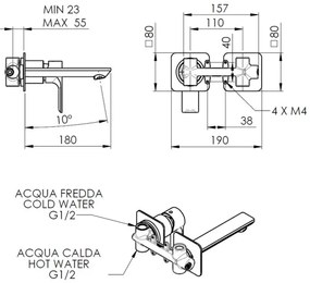 Sapho - PAX rejtett beépítésű mosdócsaptelep, matt fekete
