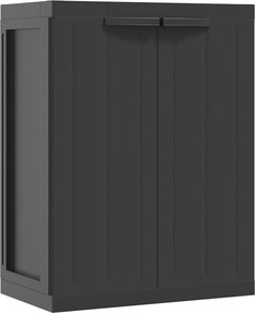 vidaXL fekete PP kültéri tárolószekrény 65 x 37 x 85 cm
