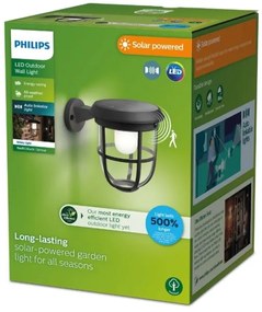 Philips-LED Napelemes érzékelős fali lámpa RADII LED/1,3W/3,7V 3000K IP44