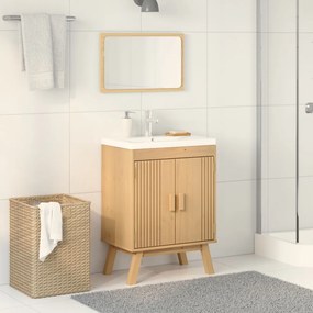 Mosogató Alap Szekrény 114x43x73,5 cm Tömör Fenyőből
