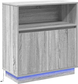 vidaXL LED tálaló Szürke Sonoma 71 x 34,5 x 75 cm Faanyag