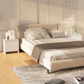 vidaXL 2 db fehér szerelt fa éjjeliszekrény 45x34x44,5 cm