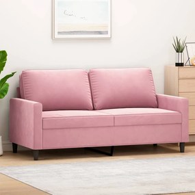 kétszemélyes rózsaszín bársony kanapé 140 cm