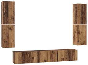TV szekrény garnitúra 7 pcs Régi fa 60 x 30 x 30 cm Faanyag