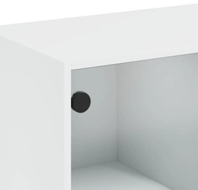 fehér szerelt fa könyvespolc ajtókkal 136 x 37 x 109 cm