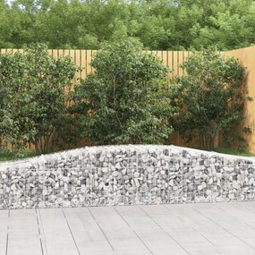vidaXL 9 db íves horganyzott vas gabion kosár 400x50x40/60 cm