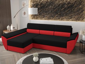 Sarok ülőgarnitúra Radiant L3 (fekete + piros) (B). 1062238