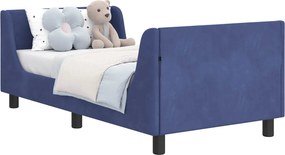 vidaXL Gyerekágy kerettel Rendőrségi kék 80 x 160 cm Bársony