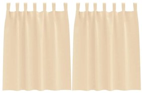 Függönyök függönyökkel 2 pcs Krém 140x140cm Poliészter