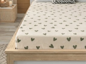 Mikroplüss lepedő HEARTINO 200x200 cm krém színű