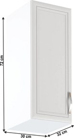 Felsőszekrény G30, balos, fehér/sosna Andersen, SICILIA