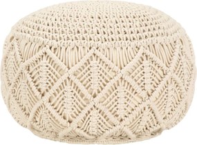 vidaXL kézzel készült makramé pamut puff 45 x 30 cm