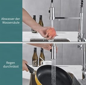 Konyhai csaptelep EYN KF1459 vízszűrő-csatlakozással, kihúzható zuhanyfejjel, több színben — Gunmetal szürke