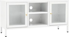 vidaXL fehér acél és üveg TV-szekrény 105x35x52 cm